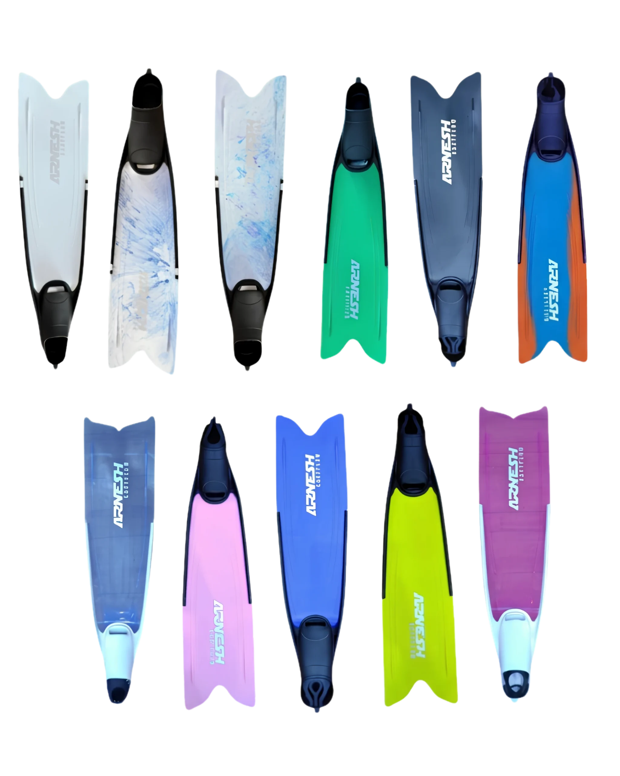 Arnesh Easyflow longfins spearfishing freediving foot pocket, sirip selam nyaman dan fleksibel untuk freedive